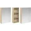 Vonios spintos komplektas su lentyna 3 pcs 130 x 14,5 x 70 cm
