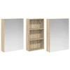Vonios spintos komplektas su lentyna 3 pcs 140 x 14,5 x 70 cm