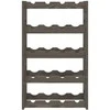 Vyno laikiklis 20 butelių, pilkas, pušies medienos masyvas