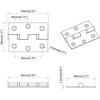 Vyrius 2 pcs Sidabro 50 x 38 x 1,3 mm Plienas