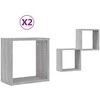 Wall Cube lentynos 2 vnt Pilka Sonoma 30x15x30 cm