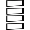 Wall Cube lentynos 4 vnt Juodas ąžuolas 100x15x30 cm