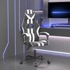 Žaidimų kėdė, juodos ir baltos spalvos, dirbtinė oda