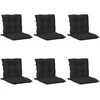 Žemintaško kėdžių pagalvėlės rinkinys 6 pcs Melanas Juodas