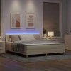 LED Čiužinio Lova su galvūgalio Kreminė 180 x 200 cm audinys