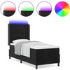 Kiemas lova su LED juostelėmis Juoda 80 x 200 cm Aksomas