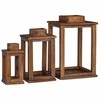 Žibintas 3 pcs Natūrali Mahogany Medis