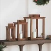 Žibintas 3 pcs Natūrali Mahogany Medis