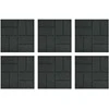 Žingsnių akmuo 6 pcs Juodas 40,5 x 40,5 x 2 cm Guma