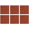 Žingsnių akmuo 6 pcs Raudona 40,5 x 40,5 x 2 cm Guma