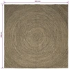 Zoninės kiliminės dangos Natūrali ir juoda 200 x 200 cm Džiutas