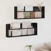 Žurnalų stovas su lentyna 2 pcs Juodas ąžuolas 80 x 12 x 30 cm