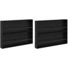Žurnalų stovas su lentyna 2 pcs Juodas ąžuolas 100 x 12 x 70 cm