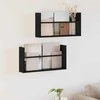 Žurnalų stovas su lentyna 2 pcs Juodas ąžuolas 60 x 12 x 30 cm
