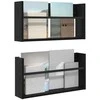 Žurnalų stovas su lentyna 2 pcs Juodas ąžuolas 60 x 12 x 30 cm