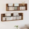 Žurnalų stovas su lentyna 2 pcs Senas medis 100 x 12 x 30 cm