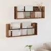 Žurnalų stovas su lentyna 2 pcs Senas medis 80 x 12 x 30 cm