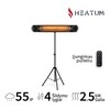 Pastatomas Infraraudonųjų spindulių šildytuvas Heatum H2500R CORE Juodas su trikoju stovu