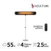 Pastatomas Infraraudonųjų spindulių šildytuvas Heatum H2500R CORE Juodas su vienkoju stovu
