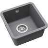 Compotexa Akmens masės plautuvė HELIKA Arca SQA100W, Silicsana spalva: Pilka| Aliumetallic 202