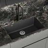 Compotexa Akmens masės plautuvė HELIKA Arca SQA104W, Silicsana spalva: Grafitas | Graphite 222