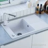 Compotexa Akmens masės plautuvė HELIKA Bella SQB101AW, Silicsana spalva: Tamsiai ruda | Cerrus 120