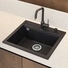 Compotexa Akmens masės plautuvė HELIKA Quadro SQQ100W, Silicsana spalva: Dramblio kaulo | Silica 111