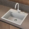 Compotexa Akmens masės plautuvė HELIKA Quadro SQQ100W, Silicsana spalva: Dramblio kaulo | Silica 111