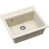 Compotexa Akmens masės plautuvė HELIKA Quadro SQQ100W, Silicsana spalva: Migdolinė | Blanched almond 113