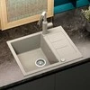 Compotexa Akmens masės plautuvė HELIKA Tessa SQT102AW, Silicsana spalva: Balta | Alba 710