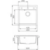 Compotexa Dirbtinio granito plautuvė HELIKA Tessa SQT100W, Silicsana spalva: Grafitas | Graphite 222