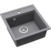 Compotexa Dirbtinio granito plautuvė HELIKA Tessa SQT100W, Silicsana spalva: Pilka| Aliumetallic 202