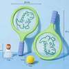 Badmintono rinkinys vaikams su raketėmis, putplasčio kamuoliuku ir dinozauro formos plunksnakočiu WOOPIE