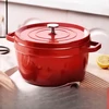 Emaliuotas ketaus puodas TETSU Stew 4,8 litro, Raudonas, 26 cm.