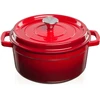 Emaliuotas ketaus puodas TETSU Stew 4,8 litro, Raudonas, 26 cm.