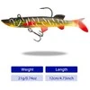 Silikoninis masalas su Jig galvute AsaTsuri T-Tail 3D NaturalPike 12 cm, 23g