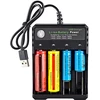 USB Baterijų Įkroviklis BMAX 3.7V, 4 Lizdų 18650