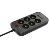 Ilgintuvas su 6 AC lizdais 4x USB LDNIO 2m - juoda