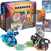 Spin Master Bakugan Baku-Tin dėžutės skardos indas saugykla + 2 figūrėlės ir Sectanoid kortelės