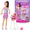 Mattel Barbie Babysitter Skipper lėlės rinkinys su kūdikiu ir maitinimo kėdute