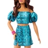 Mattel BARBIE FASHIONISTAS lėlė madistė žaliu kostiumėliu (JJN63)