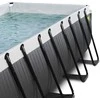 EXIT Juodas Leather pool 400x200x100cm with sand filter pump and dome - juodas