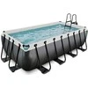 EXIT Juodas Leather pool 400x200x100cm with sand filter pump - juodas