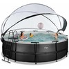 EXIT Juodas Leather pool ø488x122cm with sand filter pump and dome - juodas