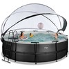 EXIT Juodas Leather pool ø488x122cm with sand filter pump and dome - juodas