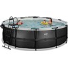 EXIT Juodas Leather pool ø488x122cm with sand filter pump and dome - juodas