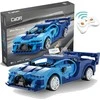 Klocki konstrukcyjne CaDA Zdalnie sterowany samochód Lentyninė mašinėlė Wyścigówka Važiuoklė RC Mėlyna Race Car Dual Mode 325 dalys