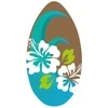 Skimboard 96cm medinė banglentė su gėlėmis