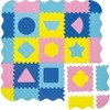 Humbi Mata edukacyjna 120 x 120 cm Kojec Grube Puzzle piankowe 30 x 30 cm Kształty Kolor geltona mėlyna rožinis