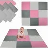 Dėlionė Humbi Foam Mat Foam Puzzle 9 vnt. rožinis grafito pilkas 180 x 180 x 1 cm